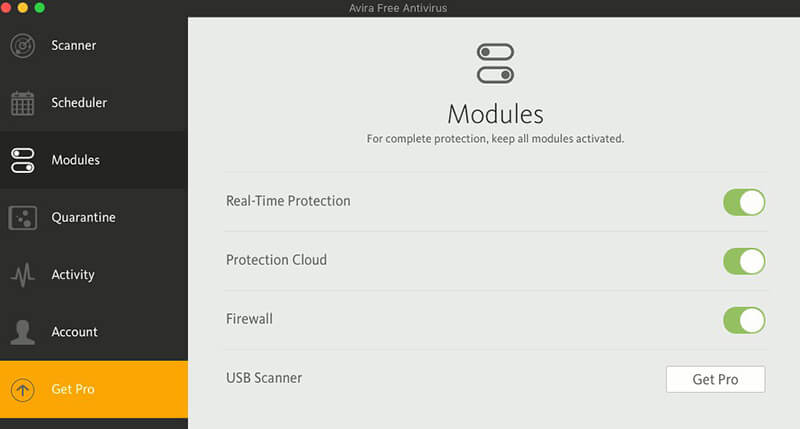 avira for mac modules
