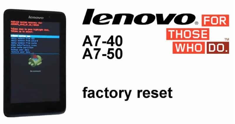 How To Factory Reset Lenovo Tablets (Powered Away)